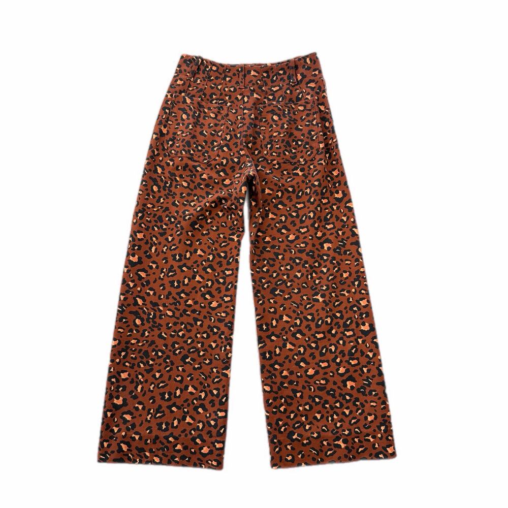 Anthropologie Maeve The Colette Brown Leopard Spotted High Rise Ponte Pants - Picture 2 of 9